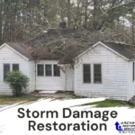 Home with roof damage after severe storm